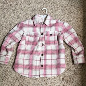 BP Pink and White Plaid Kids Button Down Shirt